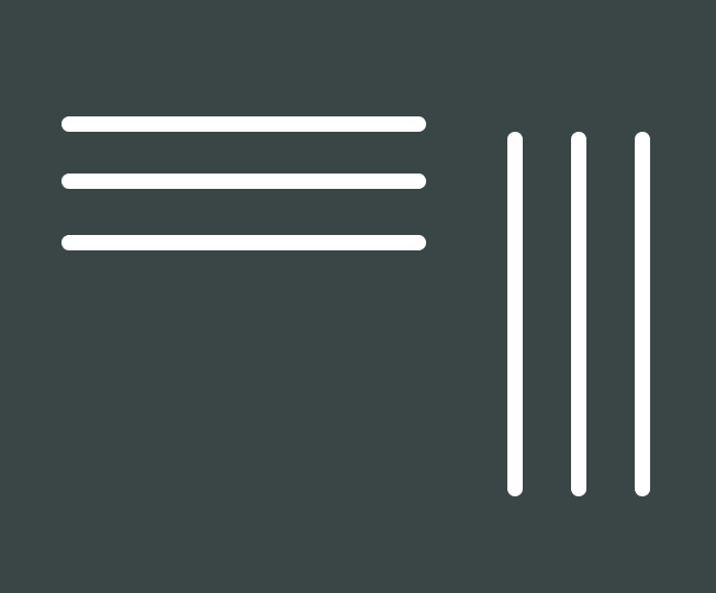 Black background. Three horizontal lines, three vertical lines